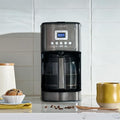 Programmable 14-Cup Coffee Maker Stainless Steel Glass Carafe Black Brewer Machine