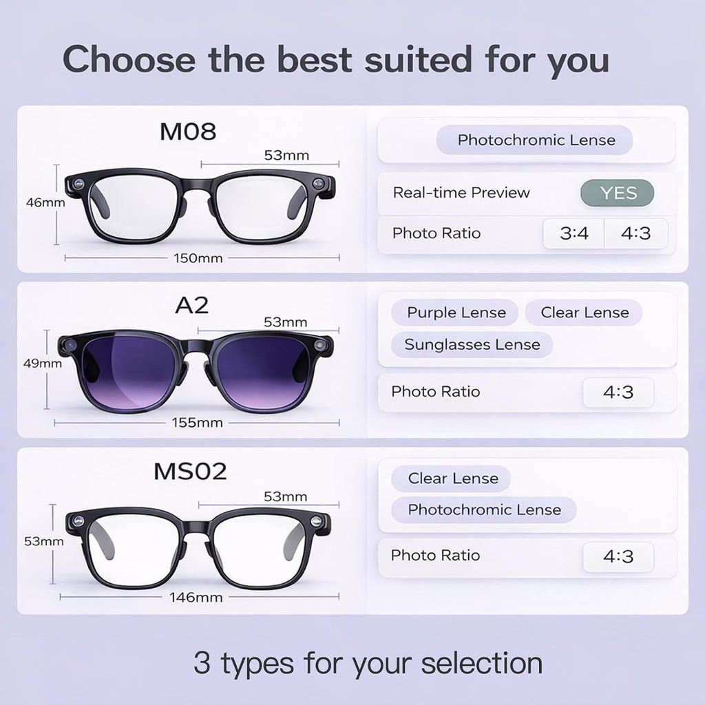 Smart AI Glasses Polarized Sunglasses Video Recording Wearable Bluetooth Eyewear Unisex