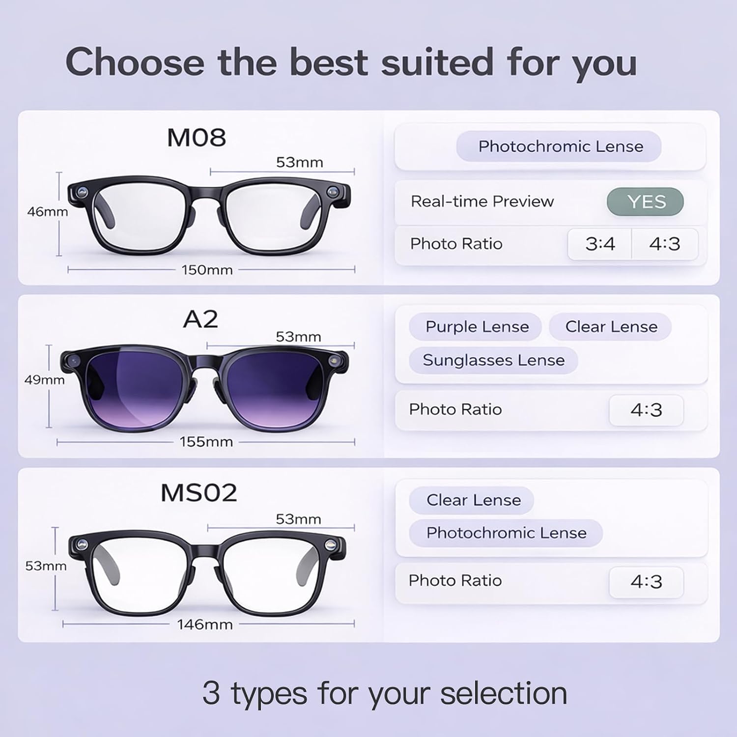 Smart AI Glasses Polarized Sunglasses Video Recording Wearable Bluetooth Eyewear Unisex
