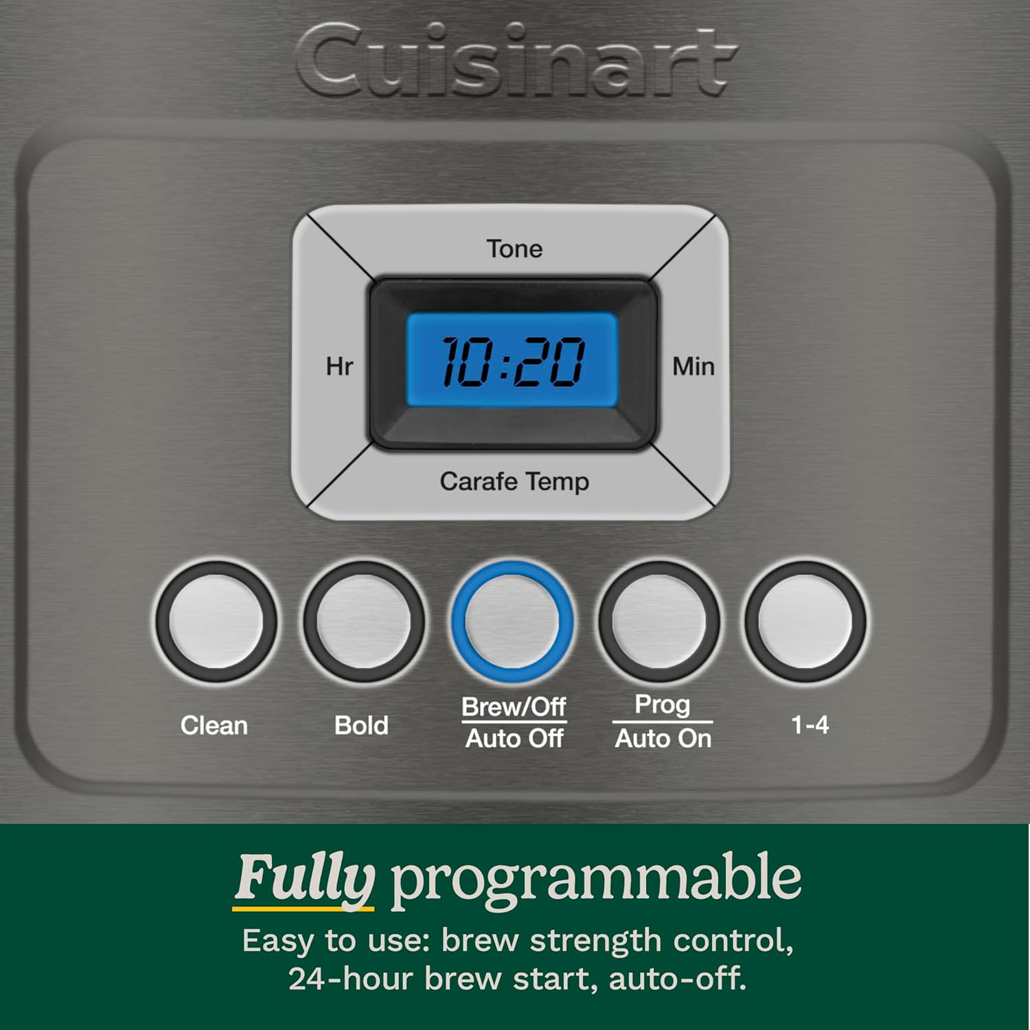 14-Cup Programmable Coffee Maker Glass Carafe Stainless Steel Brew Control Machine