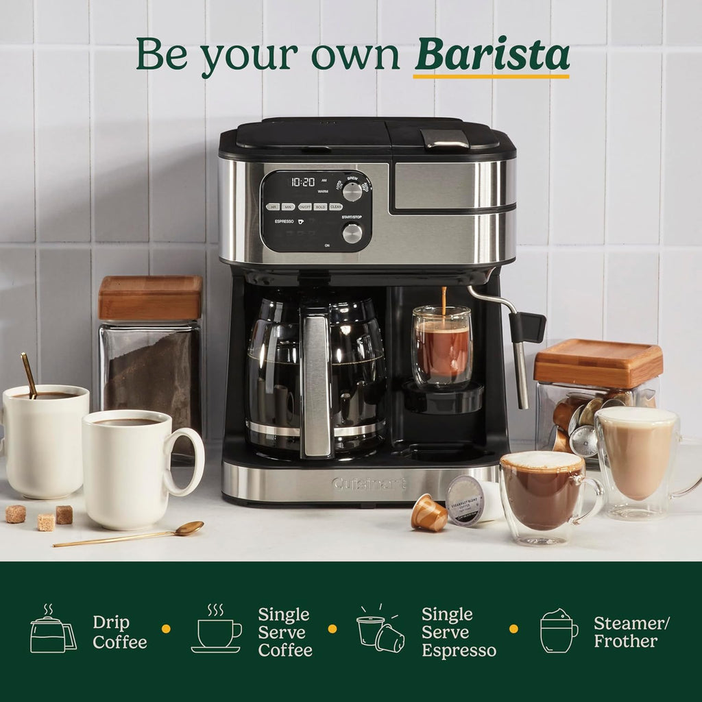 4-in-1 Coffee Maker Single Serve Pod Compatible Multi Brew Machine Black
